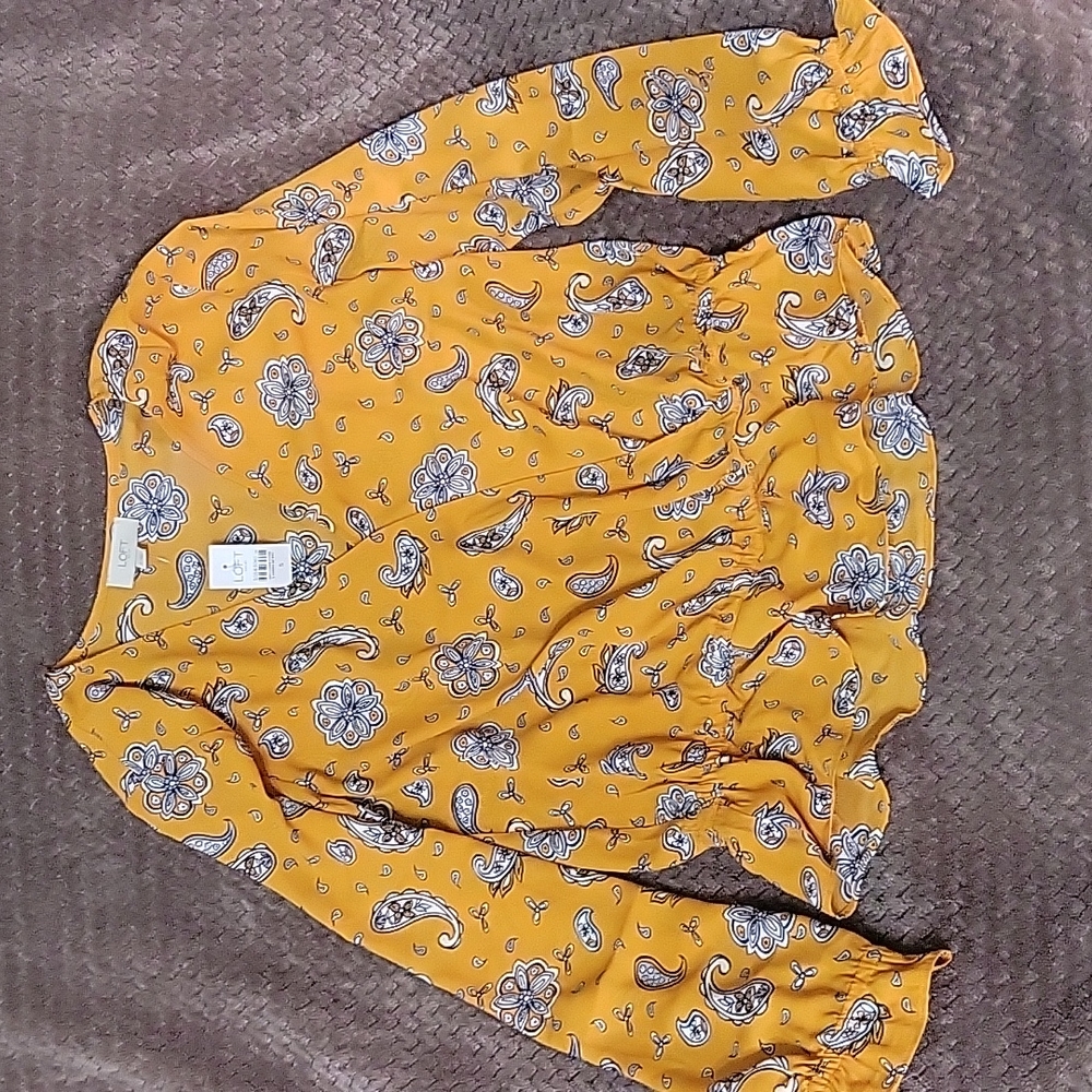 Loft Orange Paisley Blouse